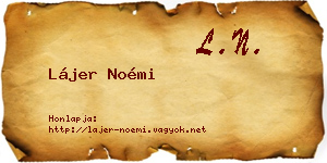 Lájer Noémi névjegykártya